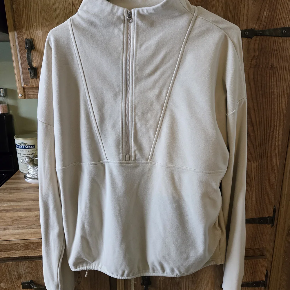 Varley Off-White Quarter-Zip Top - Picture 1 of 11